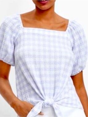 LOFT lilac checkered blouse - Size Small Petite